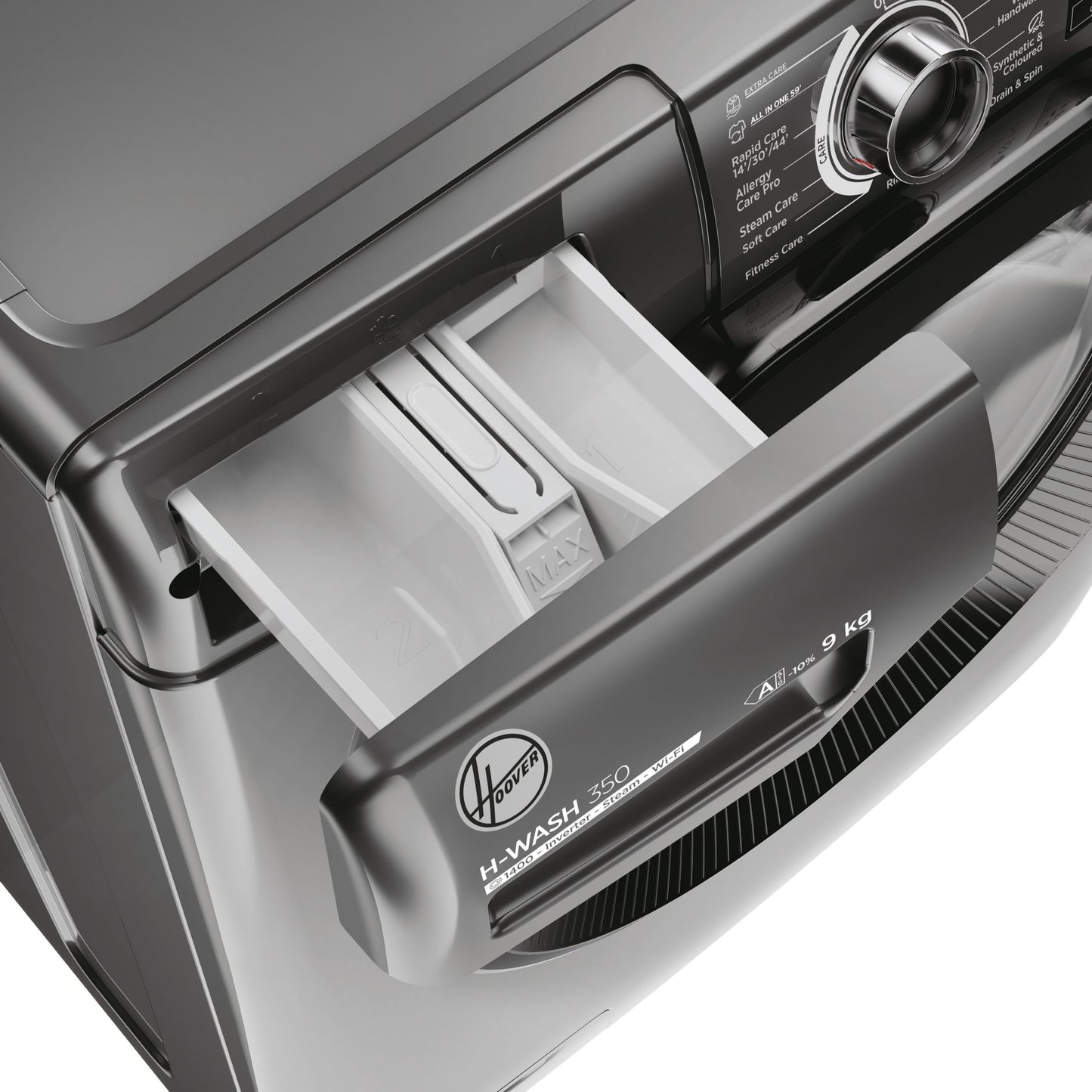 Hoover H-WASH 350 9kg Freestanding Washing Machine, 1400 RPM, A Rated, ECO-Power Inverter Motor, hOn App, 60 Programmes