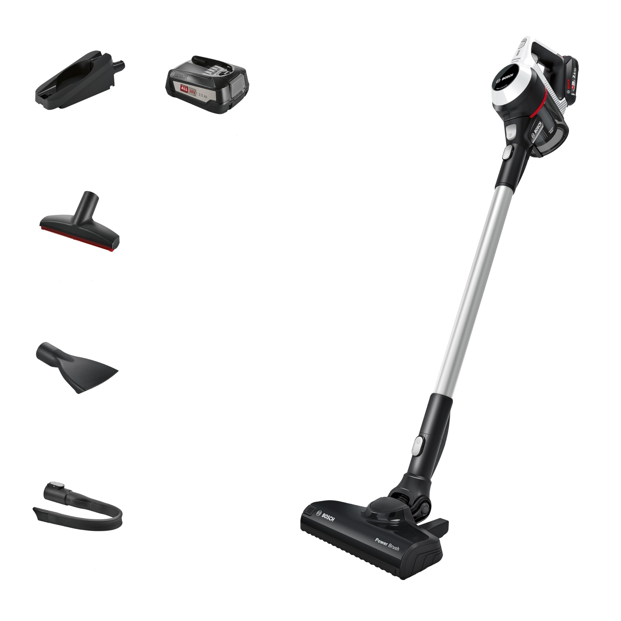 Bosch BCS612GB Unlimited 6 ProHome Cordless Stick Vacuum Cleaner, Ultra Lightweight Design, Suitable for All Floor Types