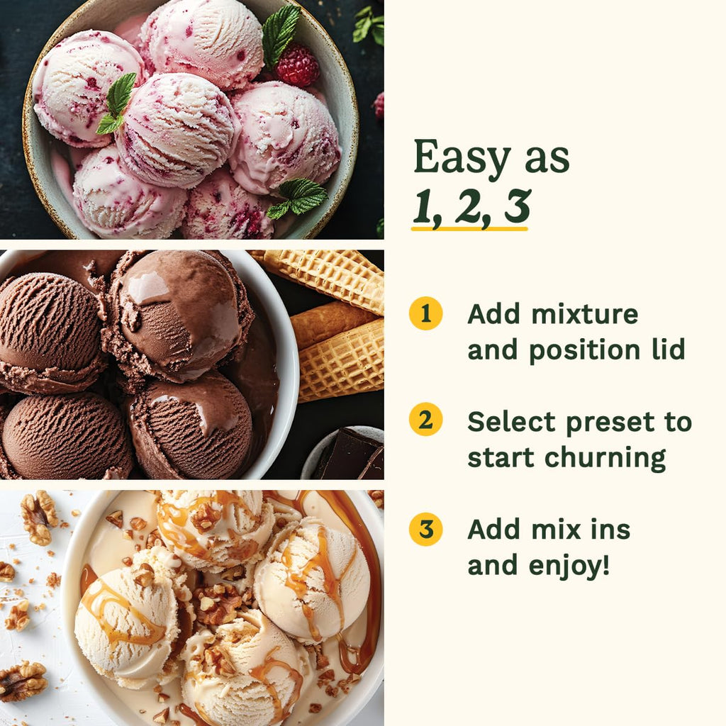 Cuisinart FreezeEase Ice Cream and Gelato Maker- Self freezing ice cream maker | 3 presets | Ice Cream, Sorbet, Frozen Yoghurt
