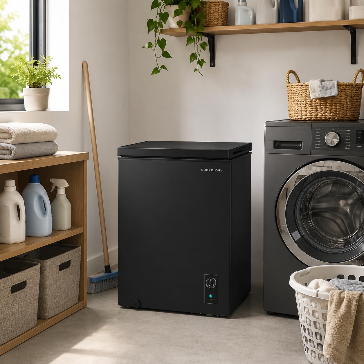 Cookology 99L Freestanding Chest Freezer - For Kitchens, Outbuildings & Garages - Adjustable Feet & Temperature Controls - 4 Star Freezer Rating - Black