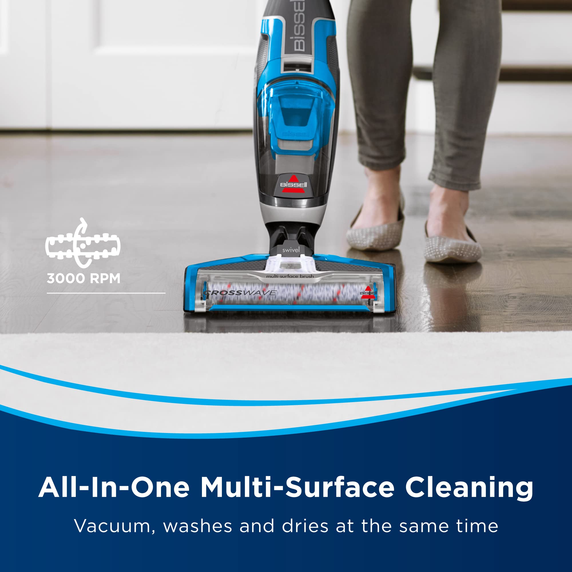 BISSELL CrossWave, 3-in-1 Multi-Surface Vacuum Cleaner, Floor cleaner machine All in One Step Vacuums, Washes & Dries