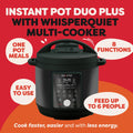 Instant Pot Duo Plus with WhisperQuiet Multi-Cooker 5.7L - Black, Electric Pressure Cooker, Slow Cooker, Rice Cooker, Sauté Pan