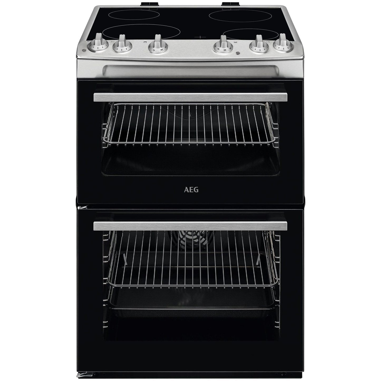 AEG 5000 Series SurroundCook Double Cavity Electric Cooker with Ceramic Hob, CCX6501ACM, Capacity 77/39L